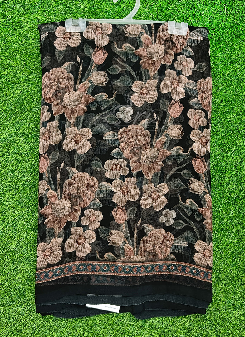 Latest Beautiful Digital Print Floral Georgette Saree