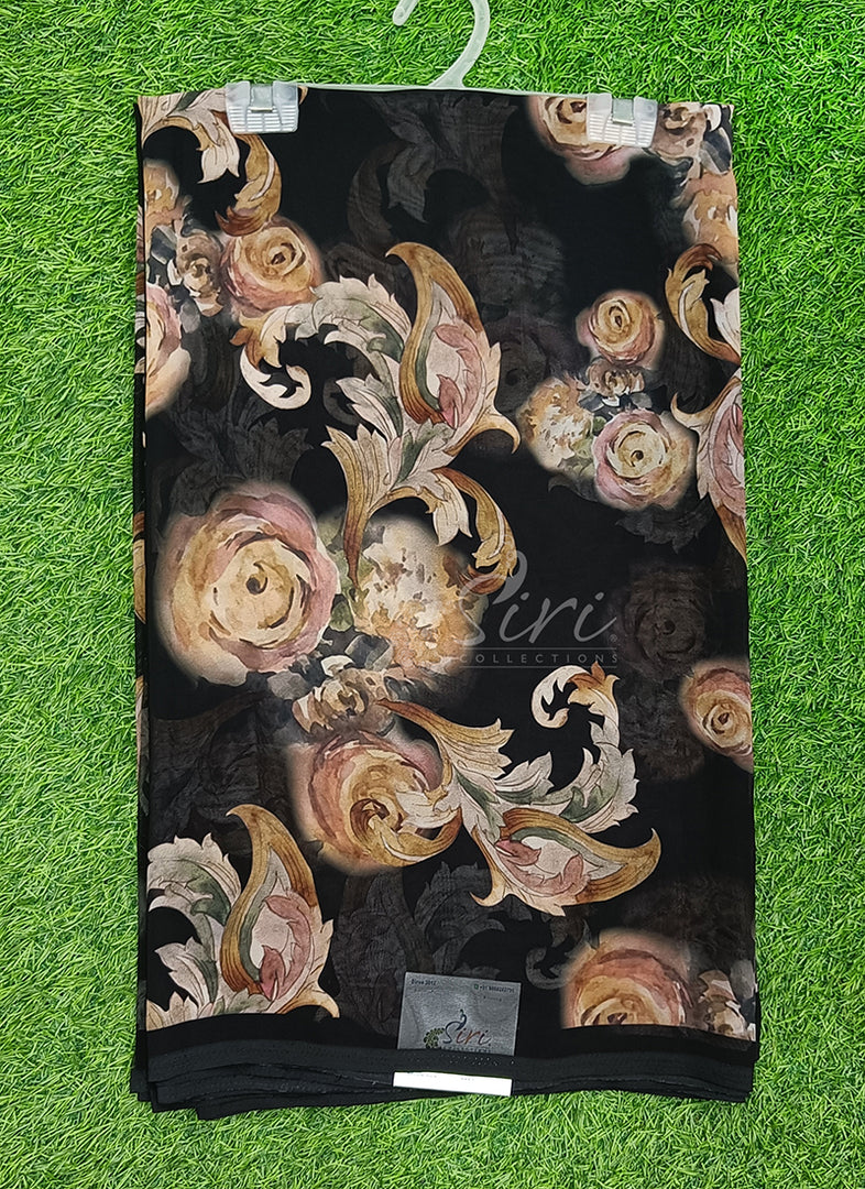 Latest Beautiful Digital Print Floral Georgette Saree