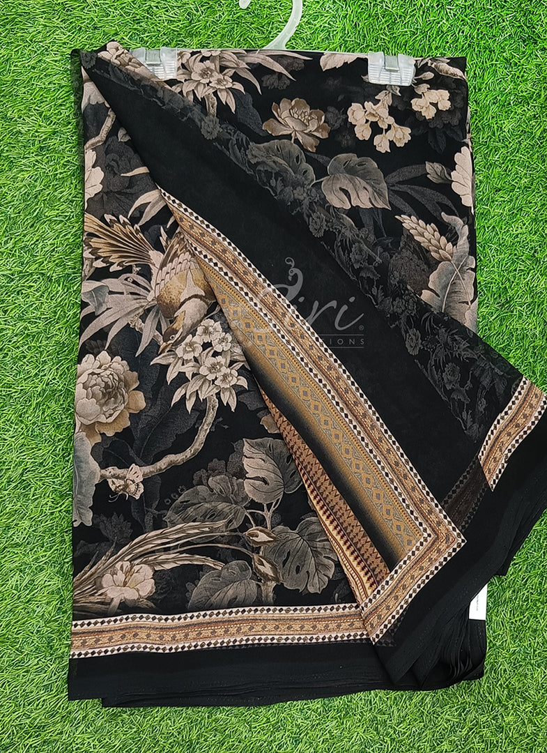 Latest Beautiful Digital Print Floral Georgette Saree
