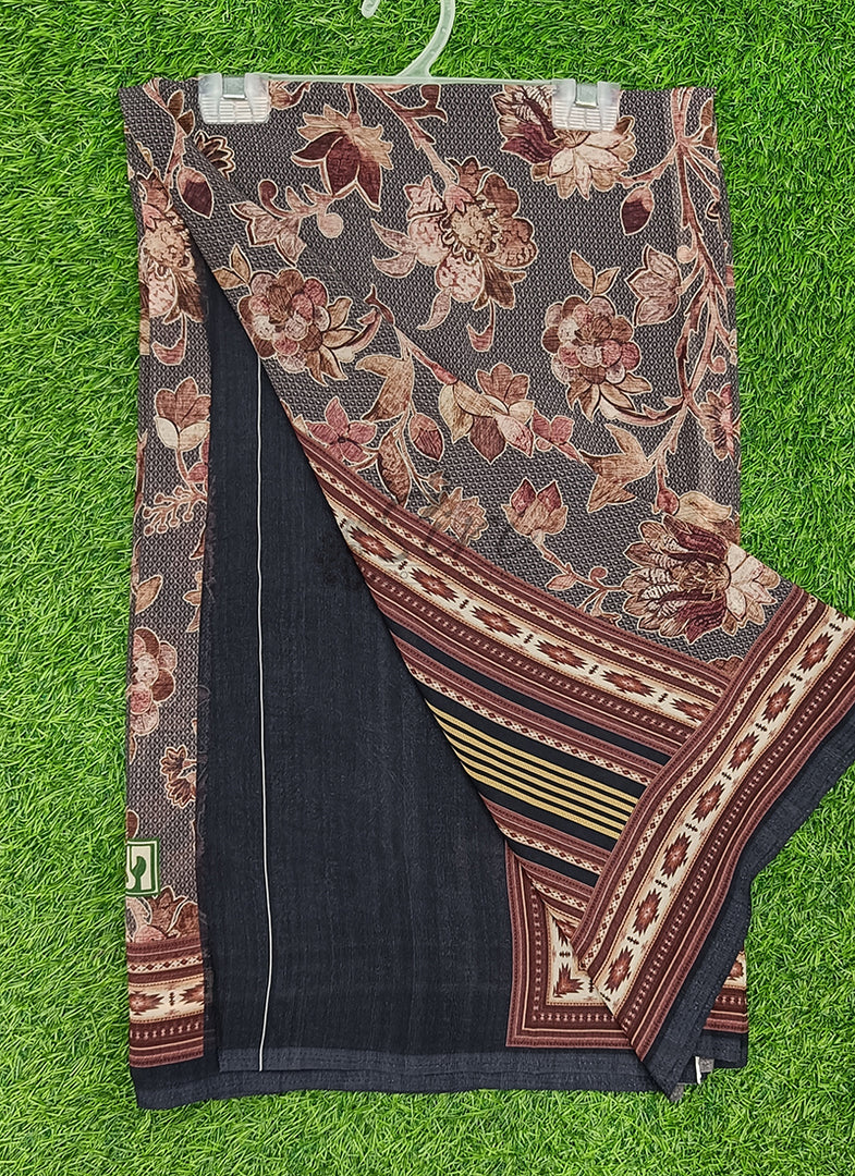 Lovely Premium Digital Print Floral Georgette Saree