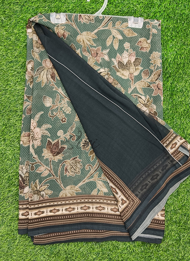 Lovely Premium Digital Print Floral Georgette Saree