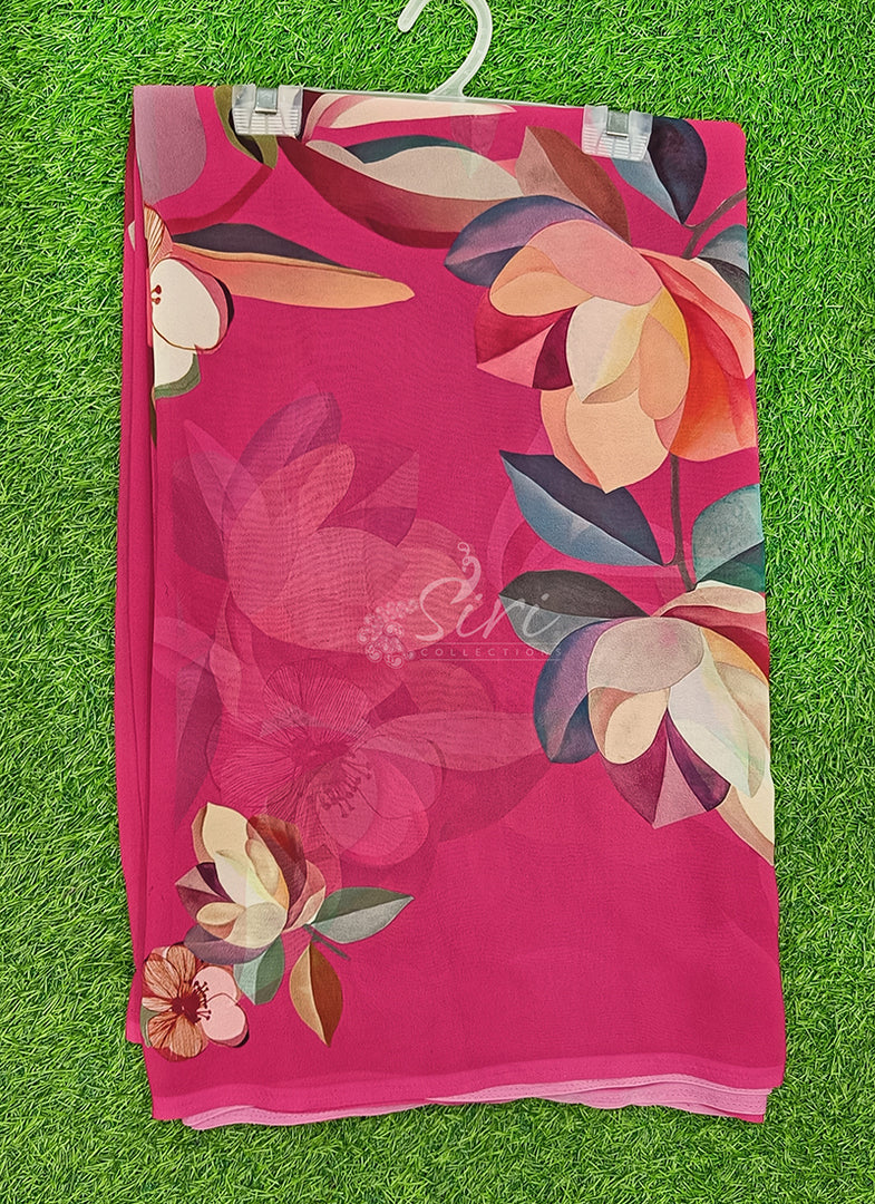 Lovely Soft Digital Print Georgette Saree