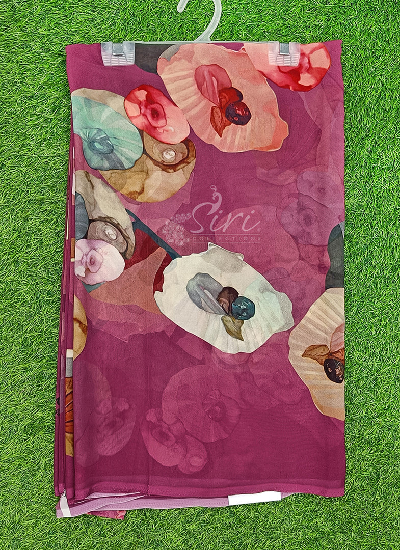 Lovely Soft Digital Print Georgette Saree