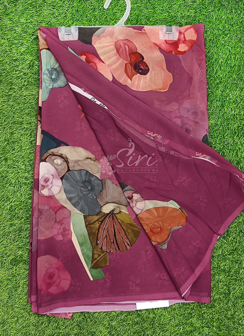 Lovely Soft Digital Print Georgette Saree
