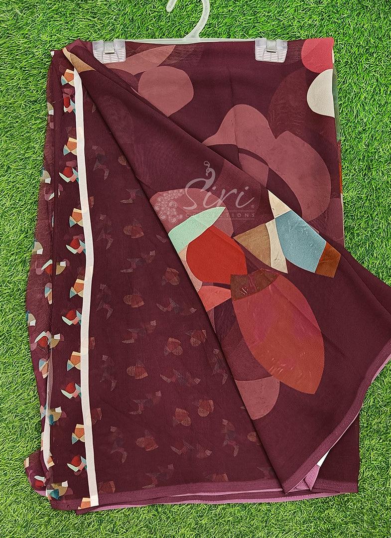 Lovely Soft Digital Print Georgette Saree