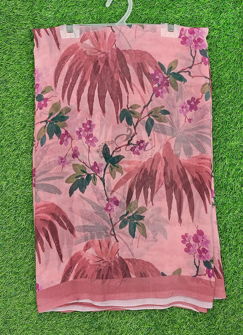 Lovely Digital Print Georgette Saree