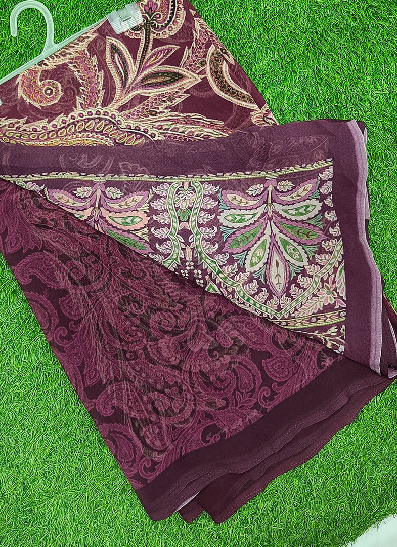 Lovely Digital Print Georgette Saree