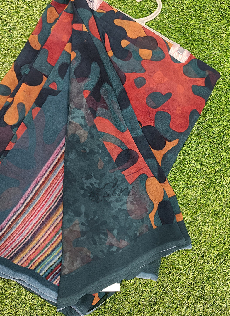 Lovely Digital Print Georgette Saree