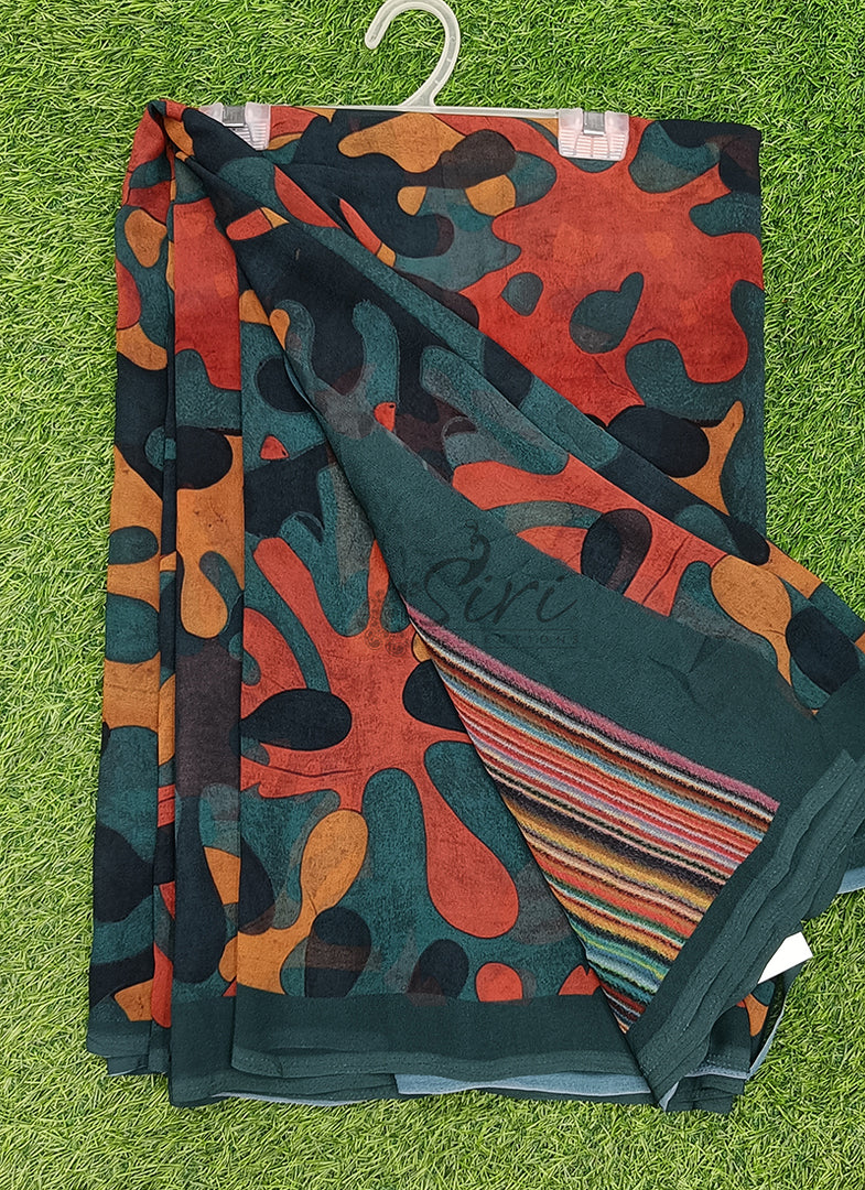 Lovely Digital Print Georgette Saree