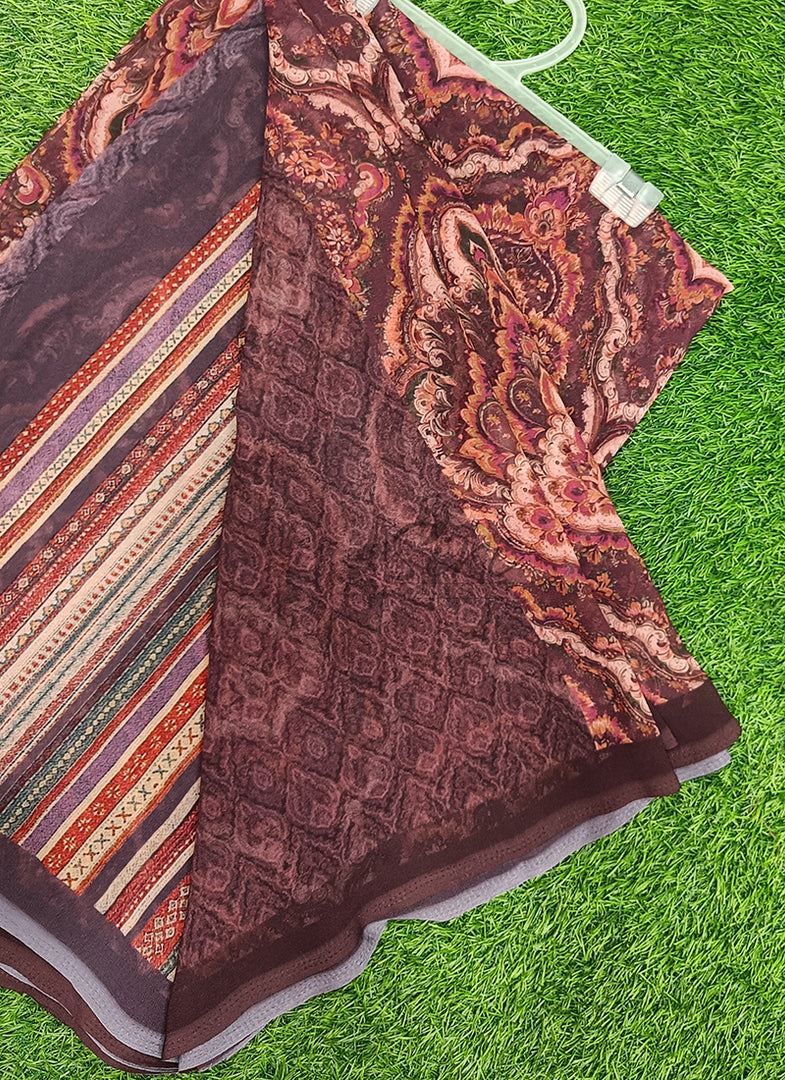 Lovely Digital Print Georgette Saree