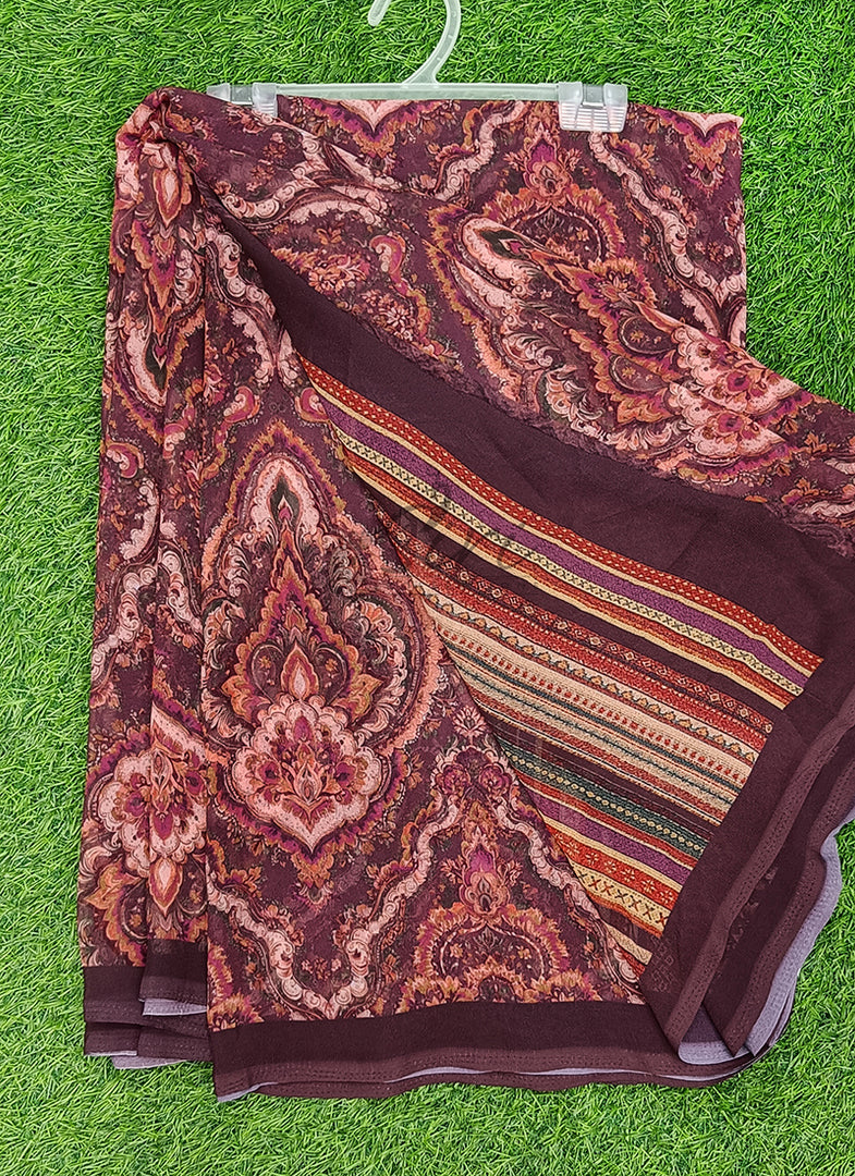 Lovely Digital Print Georgette Saree