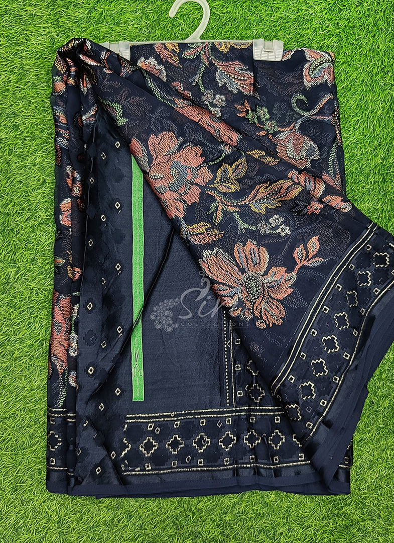 Lovely Printed Brasso Georgette Saree