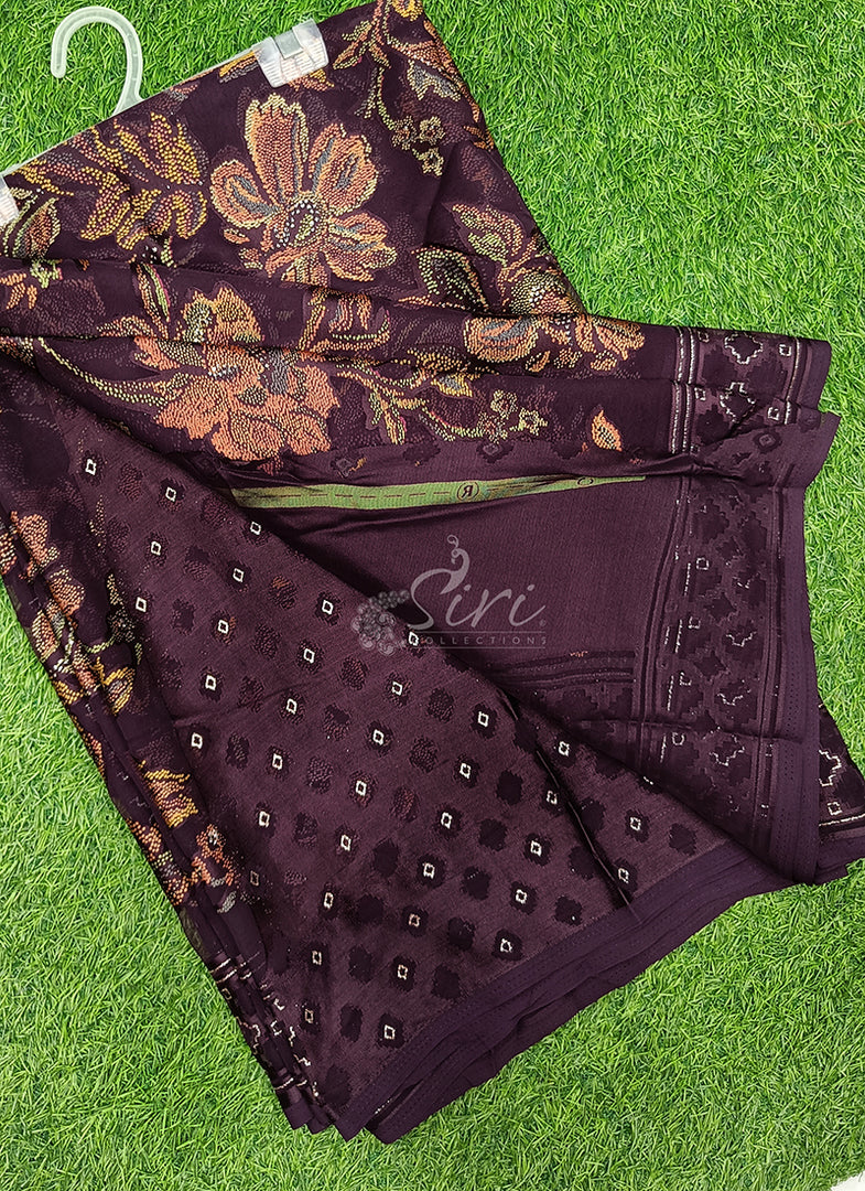Lovely Printed Brasso Georgette Saree