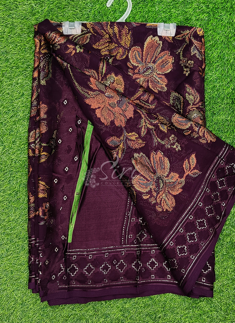 Lovely Printed Brasso Georgette Saree