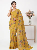Load image into Gallery viewer, Latest Beautiful Digital Print Floral Georgette Saree