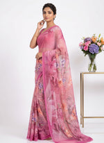 Load image into Gallery viewer, Latest Beautiful Digital Print Floral Georgette Saree