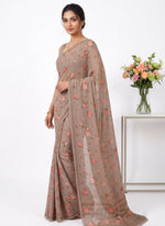 Load image into Gallery viewer, Latest Beautiful Digital Print Floral Georgette Saree