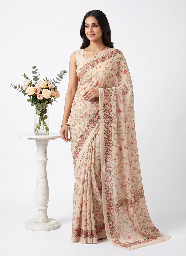 Latest Beautiful Premium Digital Print Crepe Georgette Saree