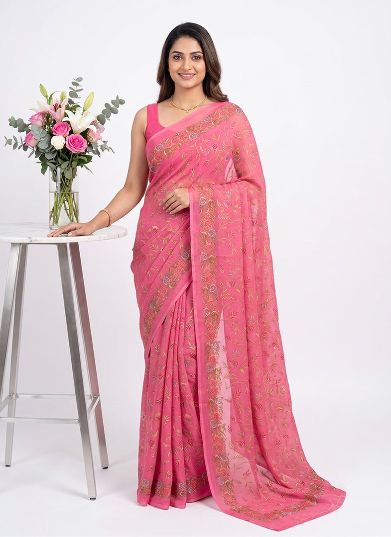Latest Beautiful Premium Digital Print Crepe Georgette Saree