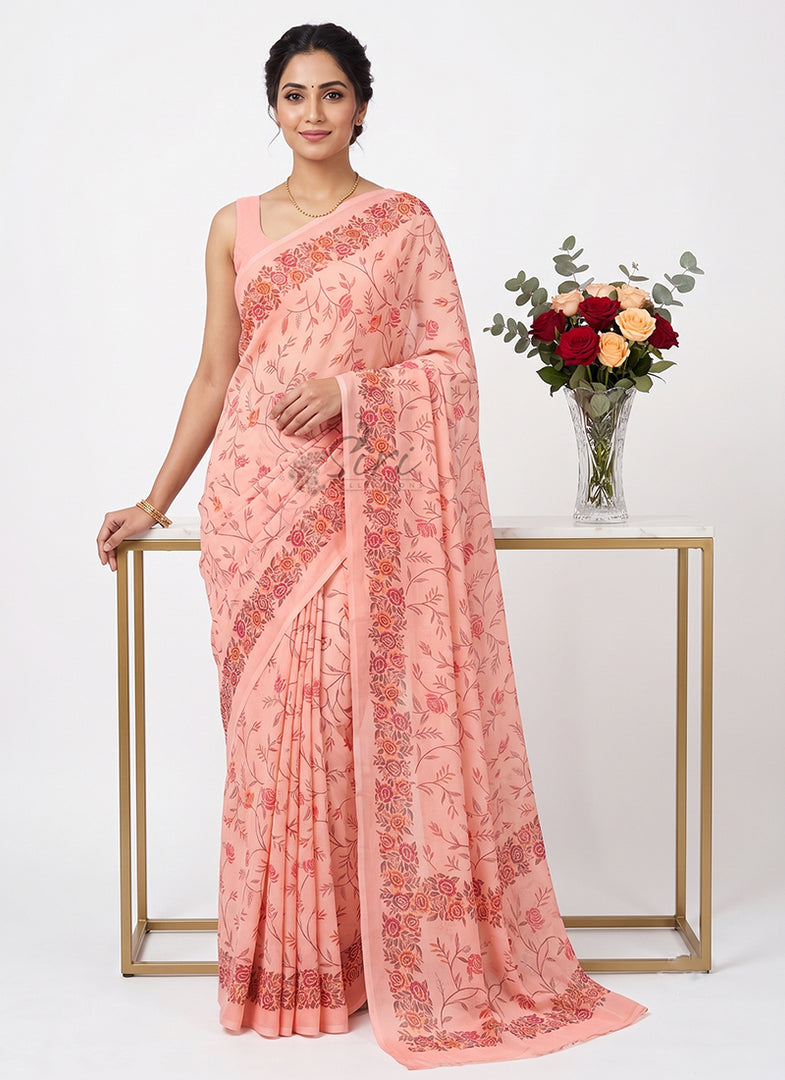 Latest Beautiful Premium Digital Print Crepe Georgette Saree