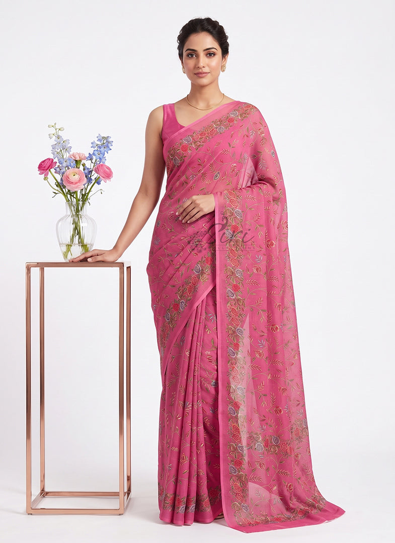 Latest Beautiful Premium Digital Print Crepe Georgette Saree