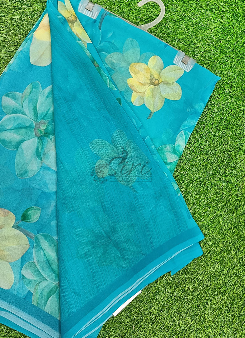Siri Collections Beautiful Digital Print Floral Georgette Saree