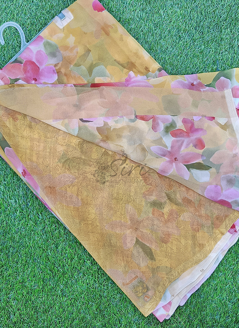 Siri Collections Beautiful Digital Print Georgette Saree