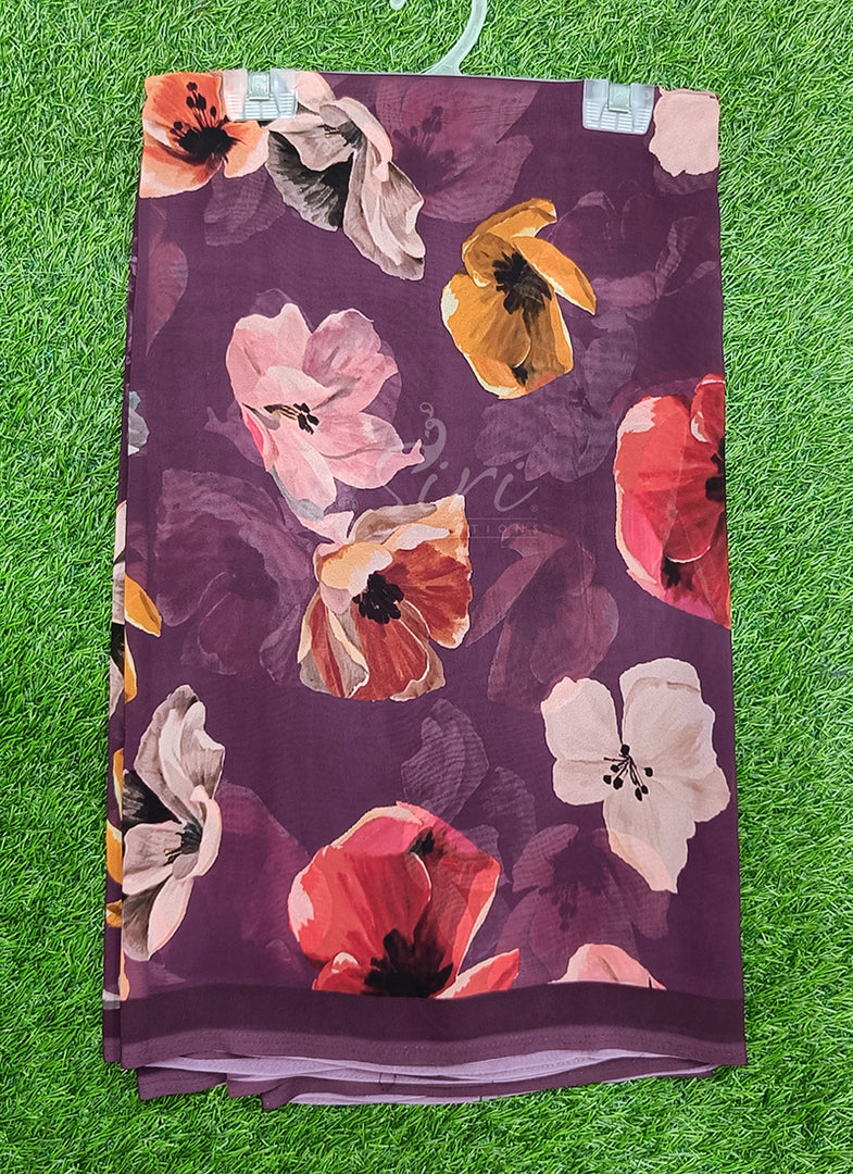 Siri Collections Beautiful Digital Print Georgette Saree