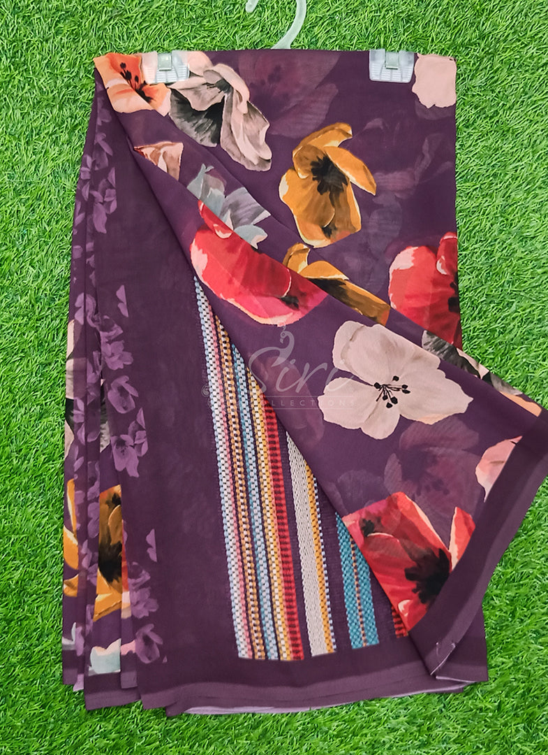 Siri Collections Beautiful Digital Print Georgette Saree