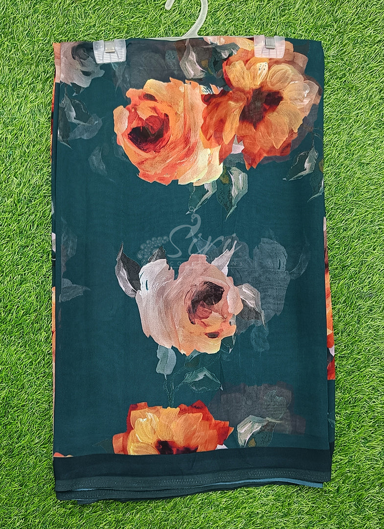 Siri Collections Beautiful Digital Print Georgette Saree