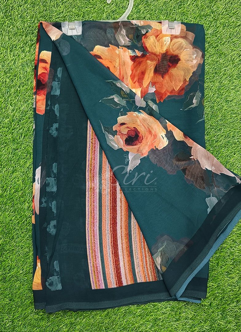 Siri Collections Beautiful Digital Print Georgette Saree