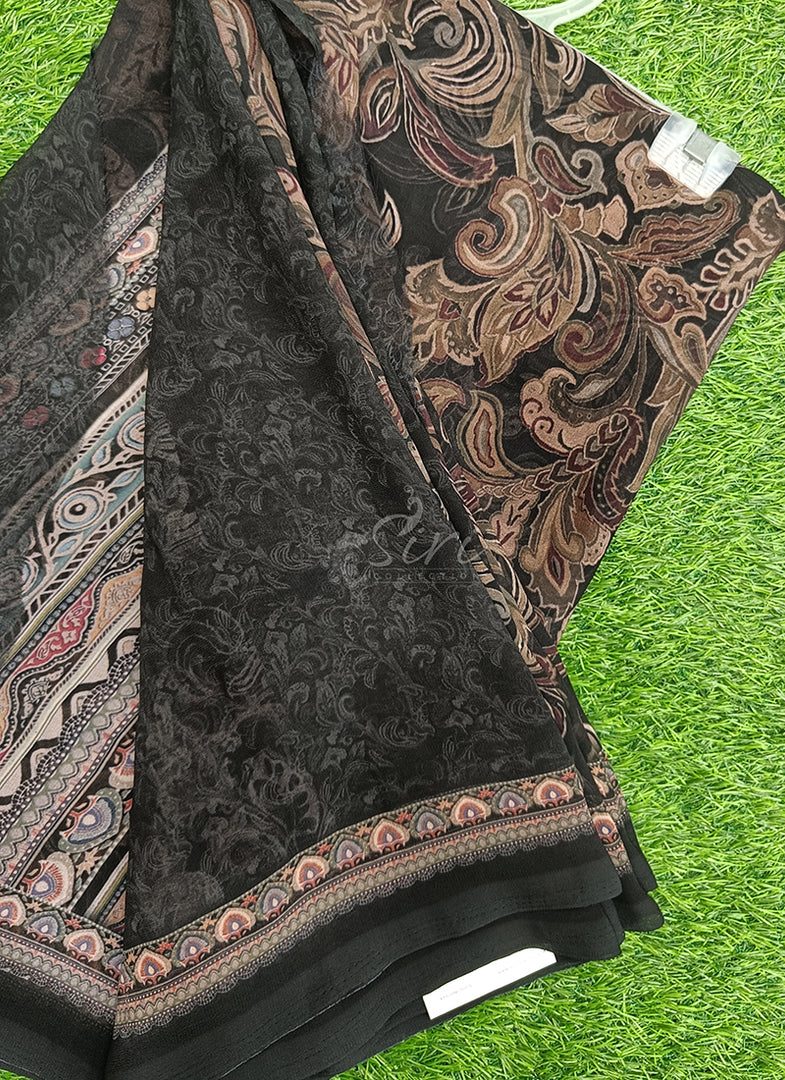 Siri Collections Beautiful Digital Print Georgette Saree