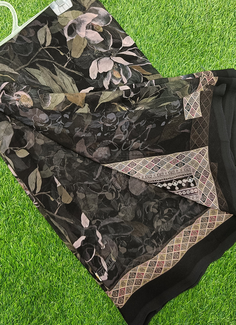 Siri Collections Beautiful Digital Print Georgette Saree