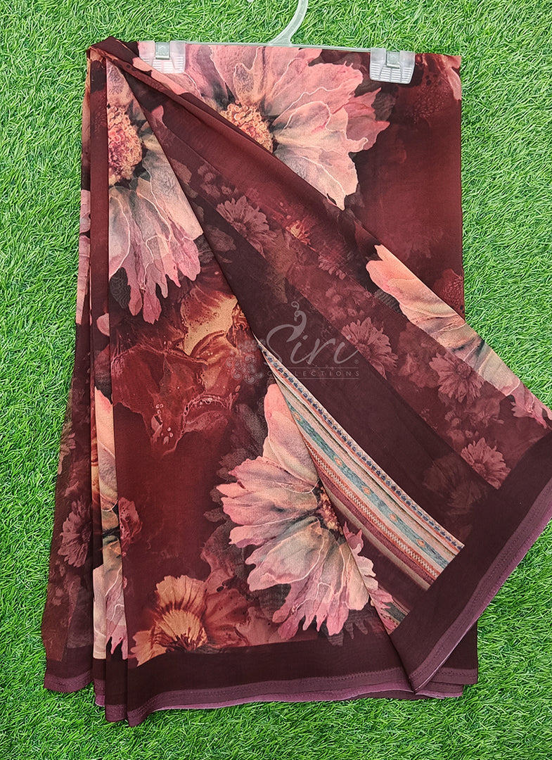 Siri Collections Beautiful Digital Print Georgette Saree