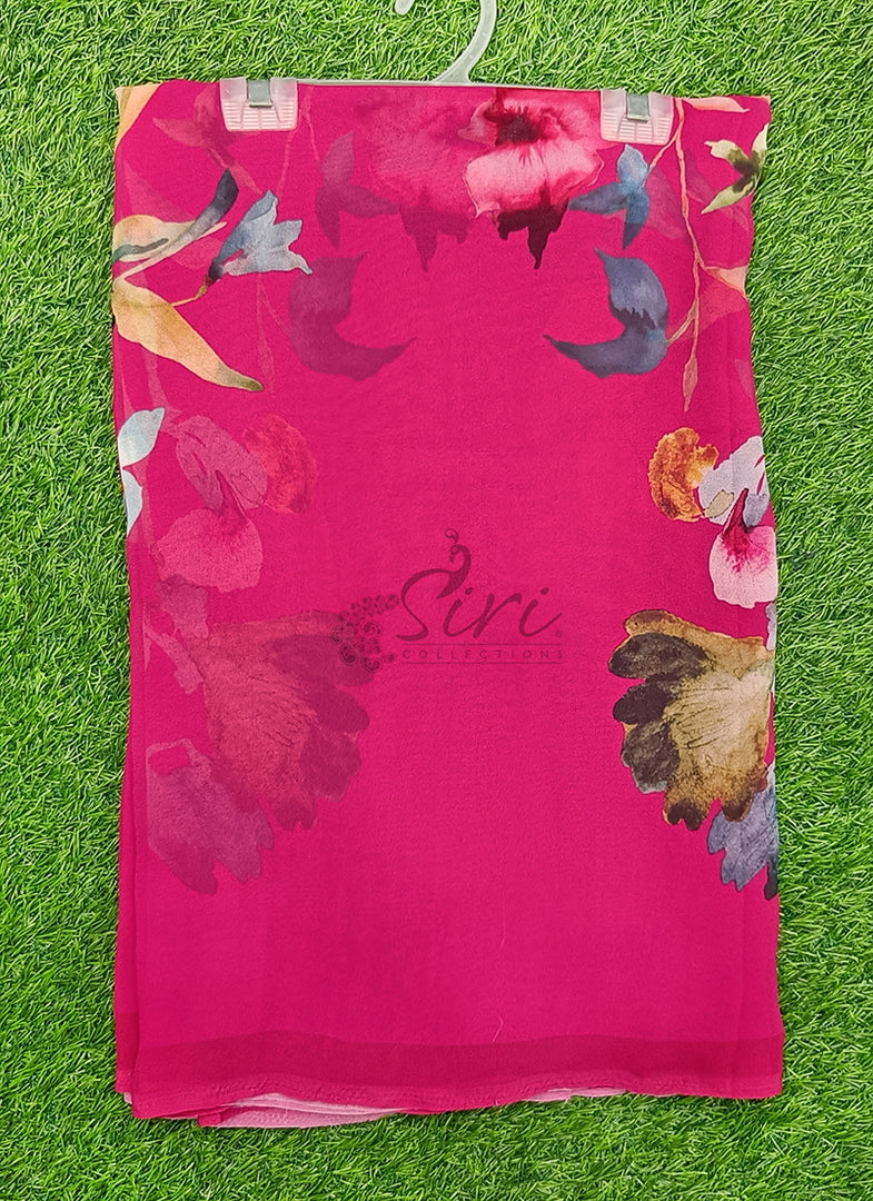 Siri Collections Beautiful Digital Print Georgette Saree