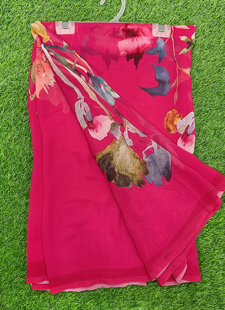 Siri Collections Beautiful Digital Print Georgette Saree