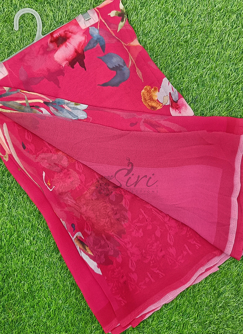Siri Collections Beautiful Digital Print Georgette Saree