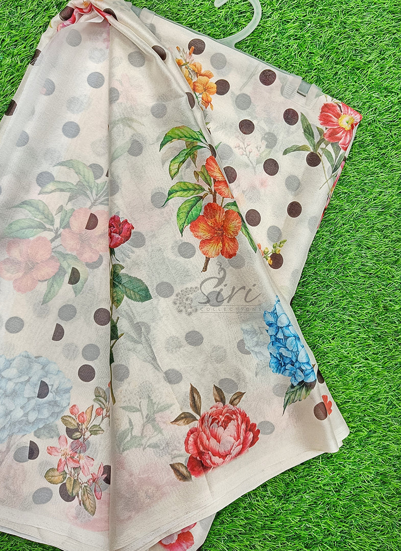 Siri Collections Latest Digital Print Crepe Georgette Saree
