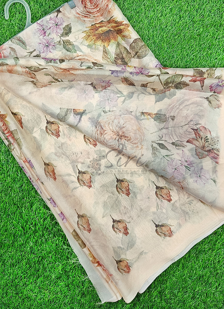 Siri Collections Latest Digital Print Crepe Georgette Saree