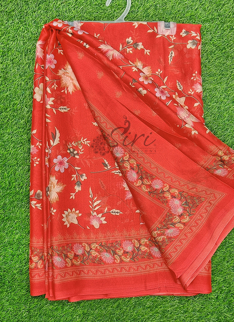 Siri Collections Latest Digital Print Crepe Georgette Saree