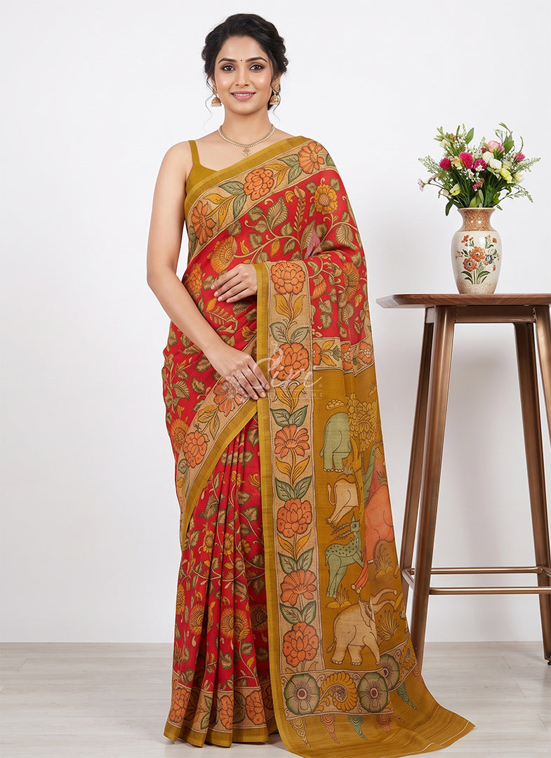 Siri Collections Premium Digital Print Crepe Georgette Saree with Blouse
