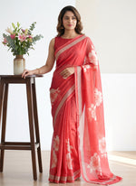 Load image into Gallery viewer, Siri Collections Premium Digital Print Crepe Georgette Saree with Blouse