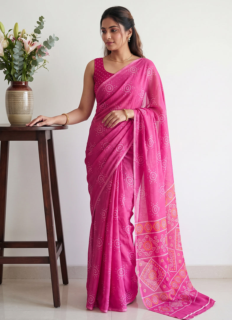 Siri Collections Premium Digital Print Georgette Saree with Blouse