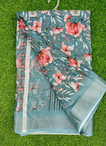 Load image into Gallery viewer, Beautiful Digital Print Linen Saree with Border
