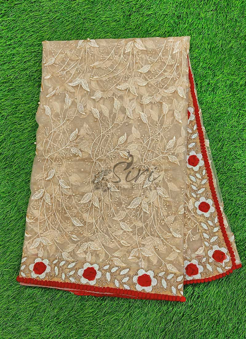 Beautiful Net Saree in Designer Embroidery Work