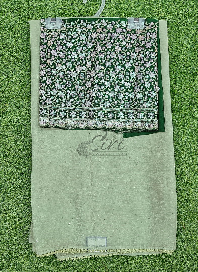 Latest Tissue Crush Saree in Designer Blouse