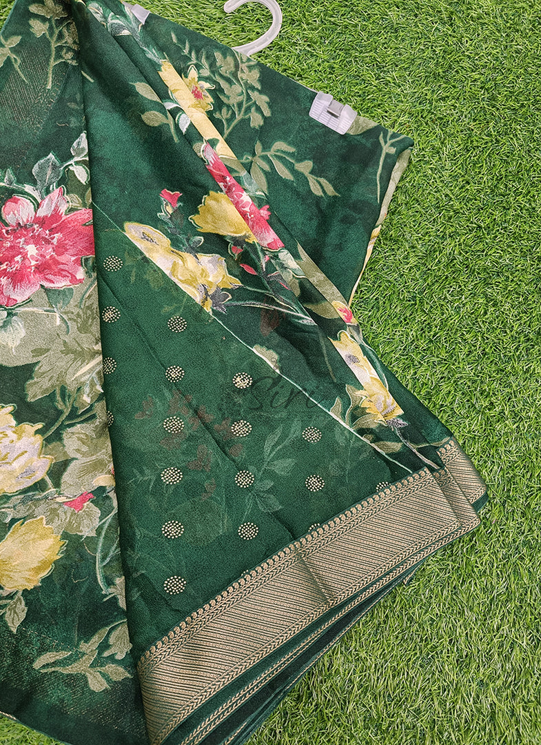 Lovely Printed Georgette Saree in Zari Border