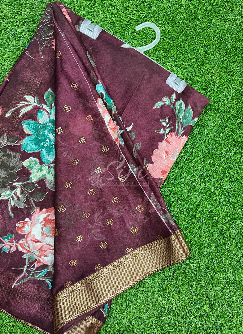 Lovely Printed Georgette Saree in Zari Border