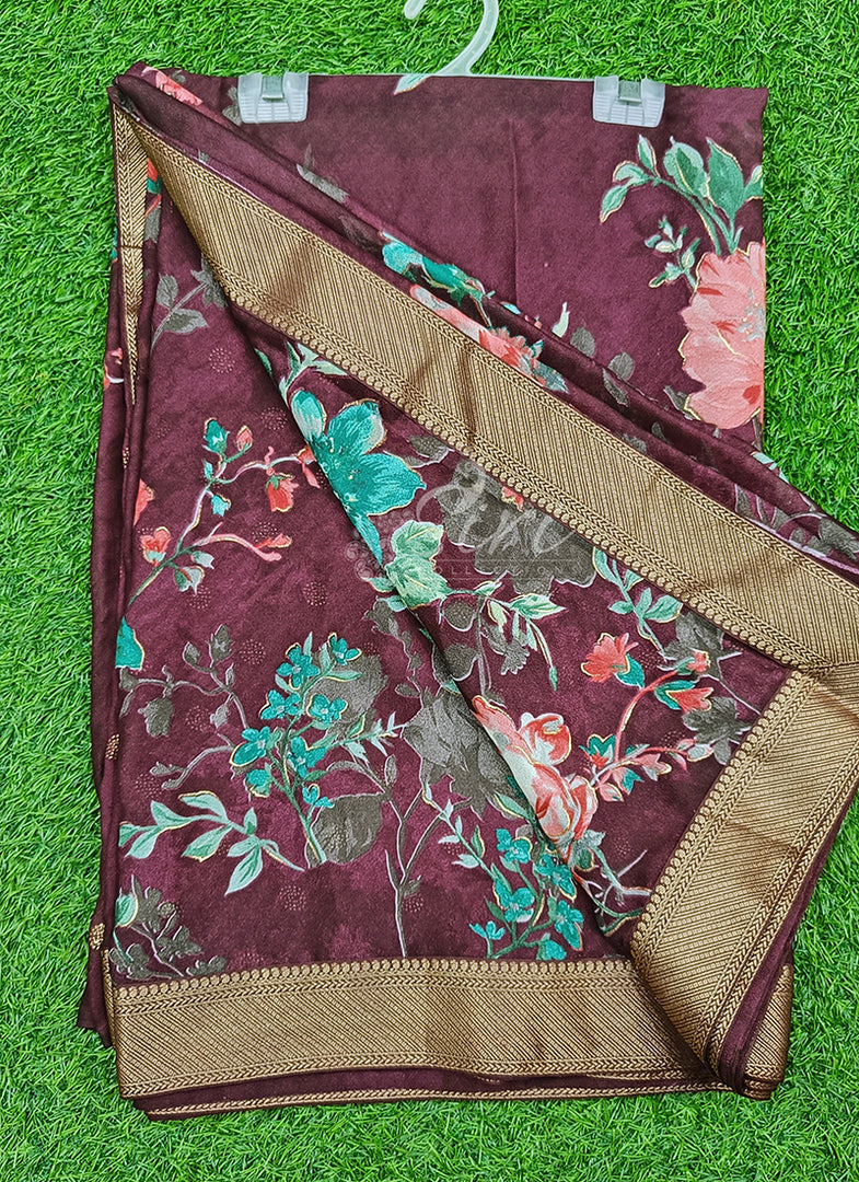 Lovely Printed Georgette Saree in Zari Border