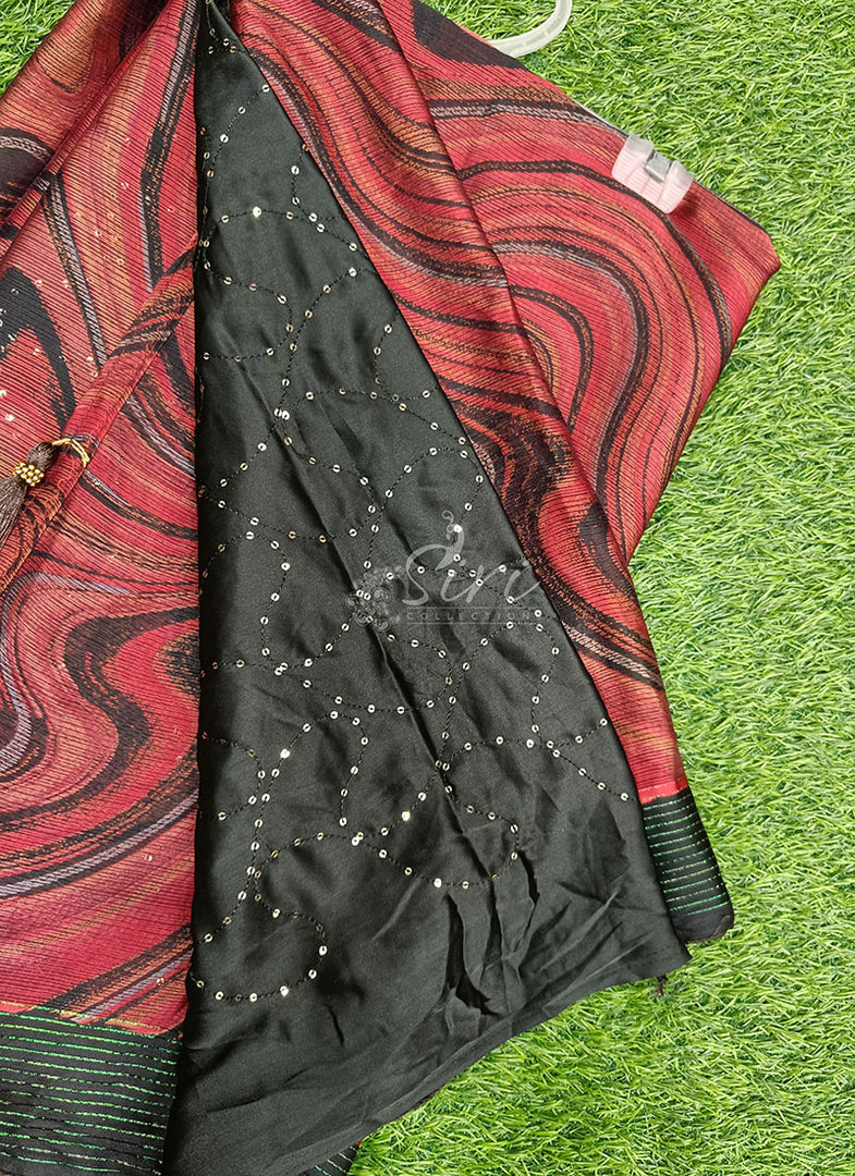 Beautiful Chiffon Saree in Sequins Work Blouse